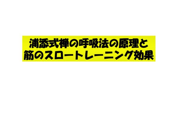 資料：浦添式禅の呼吸法の原理と筋のスロートレーニング効果