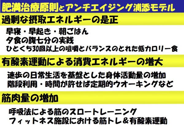 肥満治療原則とアンチエイジング浦添モデル