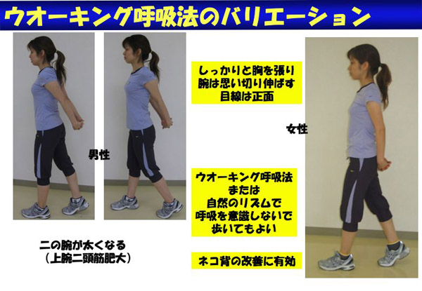 ウォーキング呼吸法のバリエーション